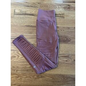 ALO Yoga High Waist‎ Moto Leggings Women's Size Small Dusted Plum Pink